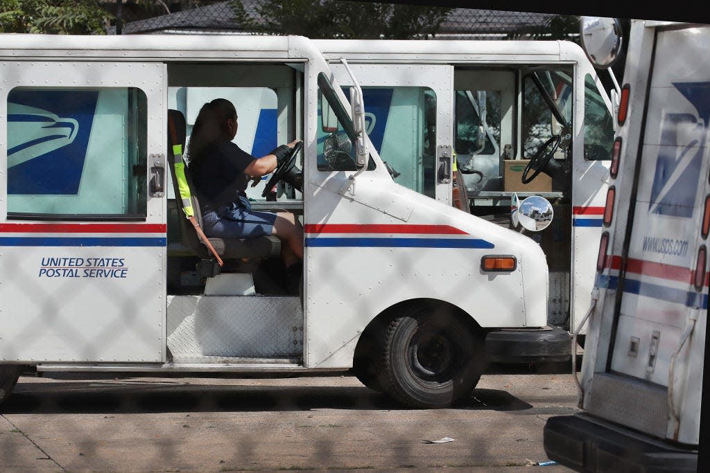 usps united states postal service mail man woman van