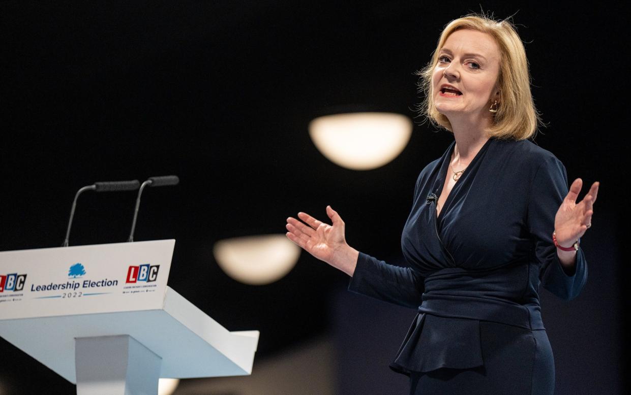 Liz Truss at the first hustings in Leeds - Charlotte Graham