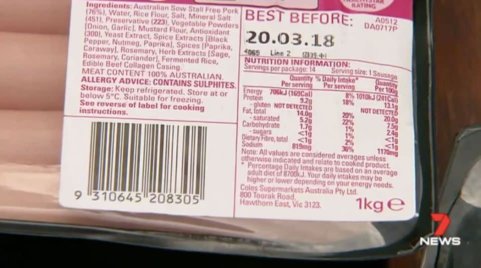 Always check the labels for salt content. Source: 7 News