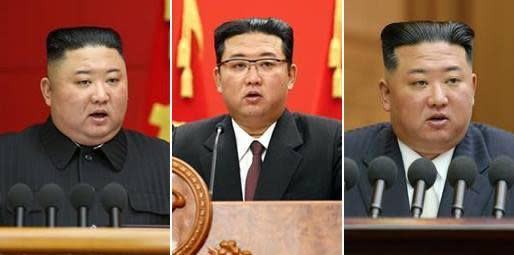 金正恩的復胖歷程，左起為2020年的狀態，中間為2021年狀態，一度減重20公斤，右圖為現在又胖回來了。（翻自《朝鮮日報》）