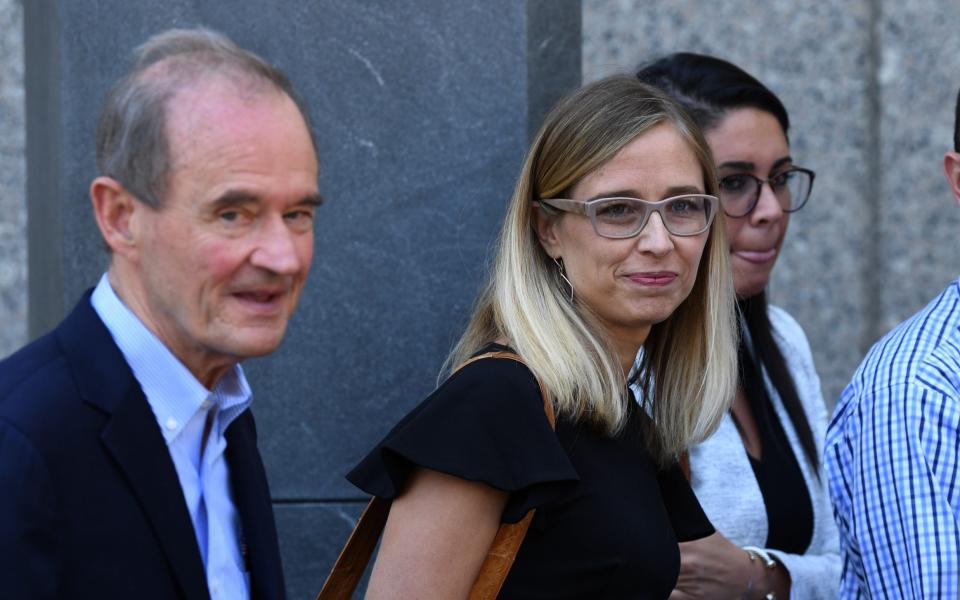 Annie Farmer during a detention hearing for accused sex trafficker Jeffrey Epstein at US Federal Court in New York City - AFP