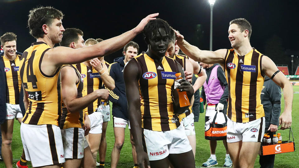 Hawthorn thumped GWS in snowy conditions in the nation's capital. 