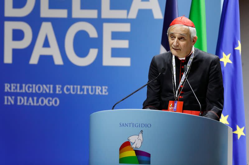 FOTO DE ARCHIVO. El cardenal Matteo Zuppi asiste a la apertura del encuentro interreligioso "El Grito de la Paz" en Roma, Italia