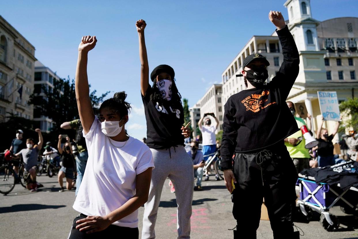 Demonstrators gather near the White House to protest the death of George Floyd in downtown Washington, DC on June 1, 2020: Getty Images