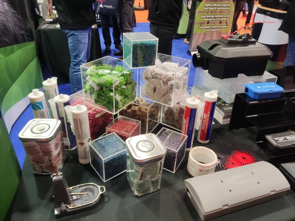 Choose your poison: colourful but deadly traps on display at PestTech 2023 (Barney Davis)