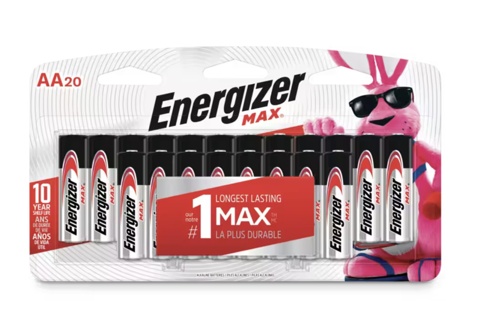 Energizer Max 20-pk AA Alkaline Batteries (photo via Canadian Tire)