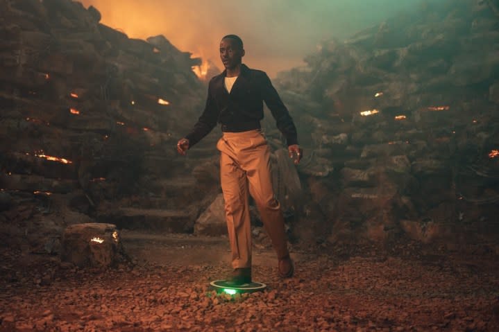 The Doctor stands on a landmine in Doctor Who.