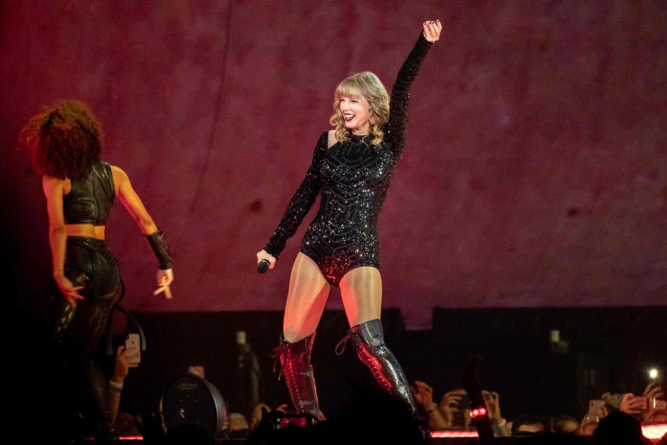 Taylor Swift performs at the NRG Stadium in Houston Sept. 29, 2018. Brewster Street in downtown Corpus Christi will hold a dance party featuring music from the singer and Olivia Rodrigo Friday, Sept. 9.