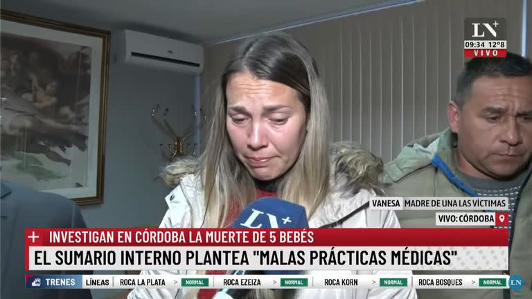 Vanesa, la madre de uno de los bebés fallecidos entre marzo y junio en el Hospital Neonatal de Córdoba