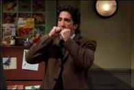 <p>Reasons Ross is relatable #1,245: screaming, "MY SANDWICH," in a rage after a coworker tried to steal his lunch. I’m watching you, Karen.</p>