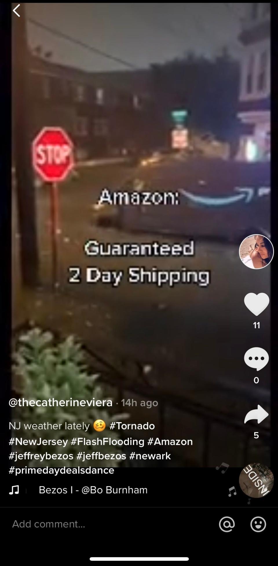 Amazon driver during flood