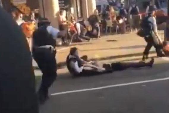 Police officers in Oxford Circus (Extinction Rebellion)