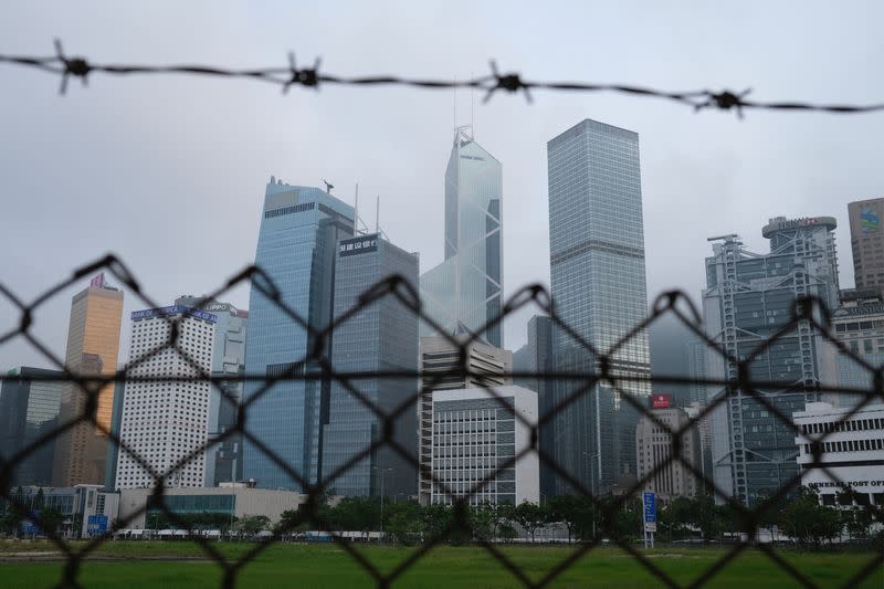 A general view of skyline buildings, in Hong Kong