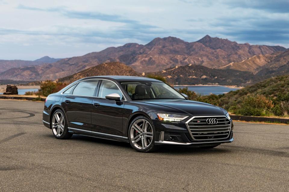 <p>On the surface the Audi S8 might look like a civilized big sedan, but give it the beans and this sled powered by a 563-hp twin-turbo V-8 <a href="https://www.caranddriver.com/reviews/a31895067/2020-audi-s8-by-the-numbers/" rel="nofollow noopener" target="_blank" data-ylk="slk:can get to 60 mph in just 3.2 seconds;elm:context_link;itc:0;sec:content-canvas" class="link ">can get to 60 mph in just 3.2 seconds</a>. That's a lot of giddyup for a car that weighs 5256 pounds, or nearly 500 pounds more than a <a href="https://www.caranddriver.com/reviews/a15090605/2017-toyota-4runner-4x4-test-review/" rel="nofollow noopener" target="_blank" data-ylk="slk:Toyota 4Runner;elm:context_link;itc:0;sec:content-canvas" class="link ">Toyota 4Runner</a>. Its $131,945 starting price is also pretty heavy, and to unlock the S8's true potential you'll need to spend even more. Every S8 comes with the V-8 engine, all-wheel drive, all-wheel steering, a 17-speaker Bang & Olufsen sound system, a head-up display, and dual-pane acoustic glass. Tack on the $5400 S8 Executive package for Audi's Matrix-design LED headlights, OLED taillights, leather, and the adaptive cruise control that makes stop and go traffic a breeze. There's also a $2300 Night Vision assistant package to help detect animals and pedestrians in the dark by displaying thermal imagery. Oh, and don't forget about the $2750 Driver Assistance safety package; it raises one side of the suspension by up to 3.1 inches to help protect passengers during an accident. Yep, all that in this unassuming Audi sedan.</p><ul><li>Base price: $131,945</li><li>EPA Fuel Economy combined/city/highway: 16/13/20 mpg</li><li>Trunk space: 12 cubic feet</li></ul><p><a class="link " href="https://www.caranddriver.com/audi/s8/specs" rel="nofollow noopener" target="_blank" data-ylk="slk:More S8 Specs;elm:context_link;itc:0;sec:content-canvas">More S8 Specs</a></p>