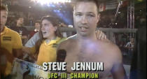 <p>The UFC put on three events in 1994 as buzz began to build about the product. The most memorable was UFC 3, the first real hint of MMA’s utter unpredictability: Alternate Steve Jennum, an Omaha policeman who ended up with a career record of 2-3, won the Sept. 9 tourney in Charlotte by defeating Harold Howard as a substitute for Shamrock. (UFC.tv screen shot) </p>