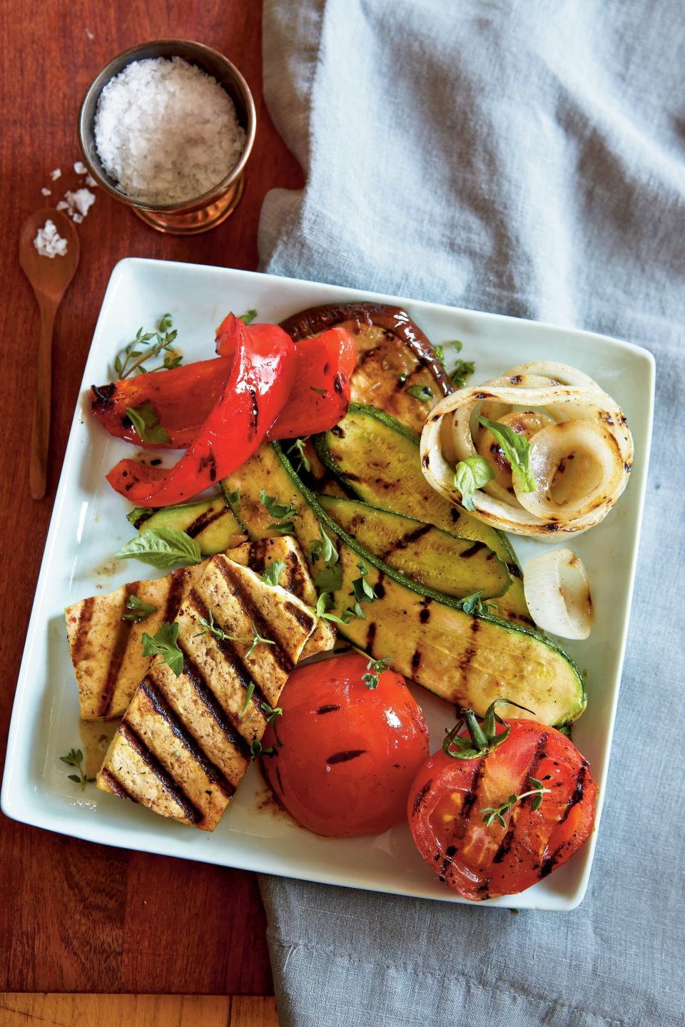 Grilled Tofu With Ratatouille Vegetables