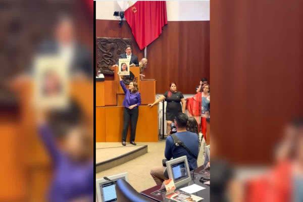 La senadora del PAN, Lilly Téllez, interrumpió el discurso de Napoleón Gómez Urrutia 