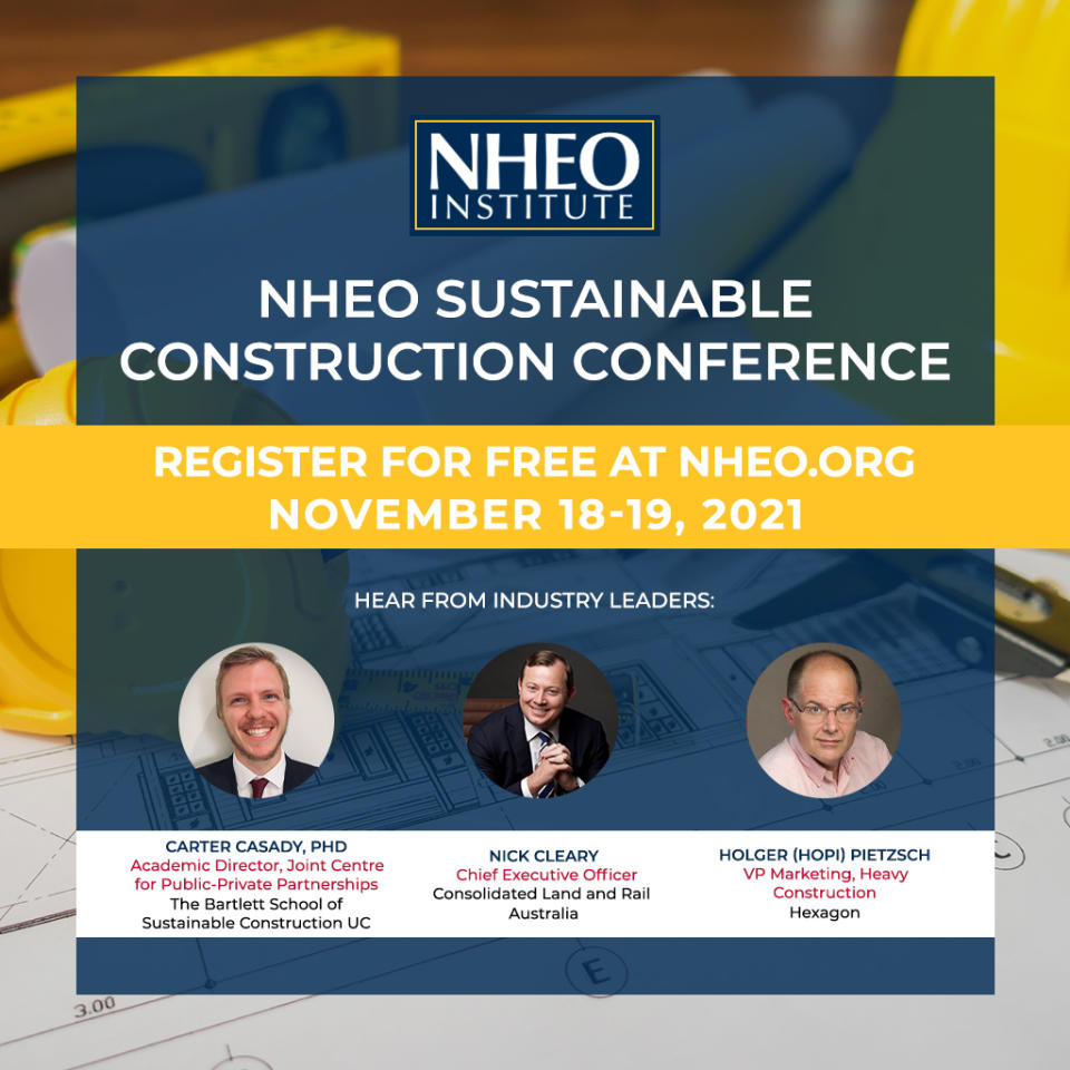 NHEO Institute for Sustainable Construction Holding Virtual Conference