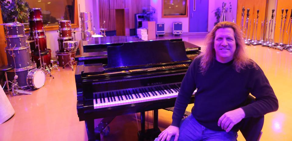 Paul Janocha, Chief Engineer/Producer at Ken-Del Studios near Newport, sits at a piano in one of the recording studios. Janocha announced recently that the studio is closing.