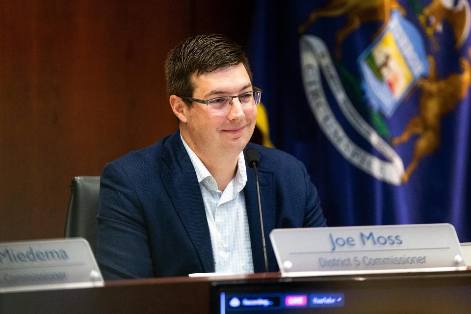 Board chairman Joe Moss sits during the Ottawa County Board of Commissioners meeting Tuesday, Sept. 12, 2023, at the county offices in West Olive.