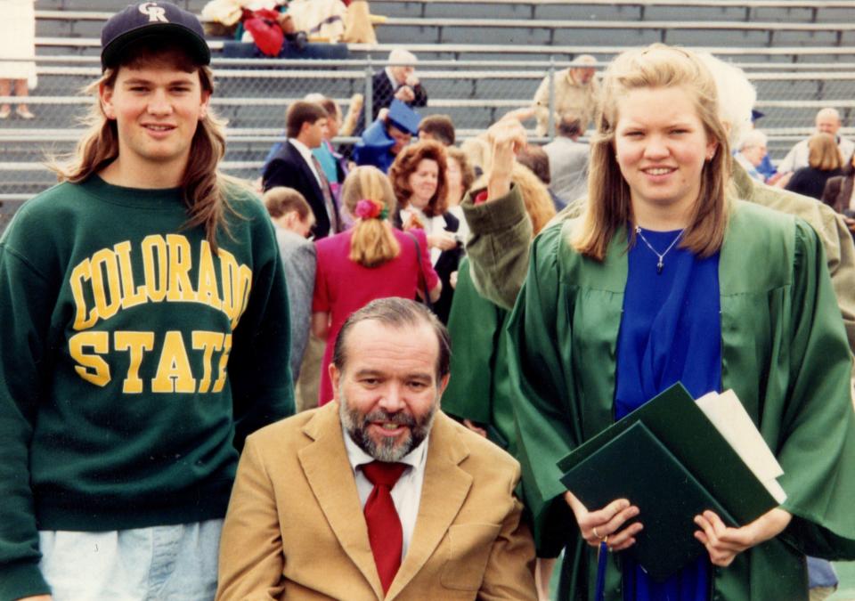 The author (left) with his father and his sister Erika at her high school graduation in 1993 (Photo:  Courtesy of Graham Summerlee)