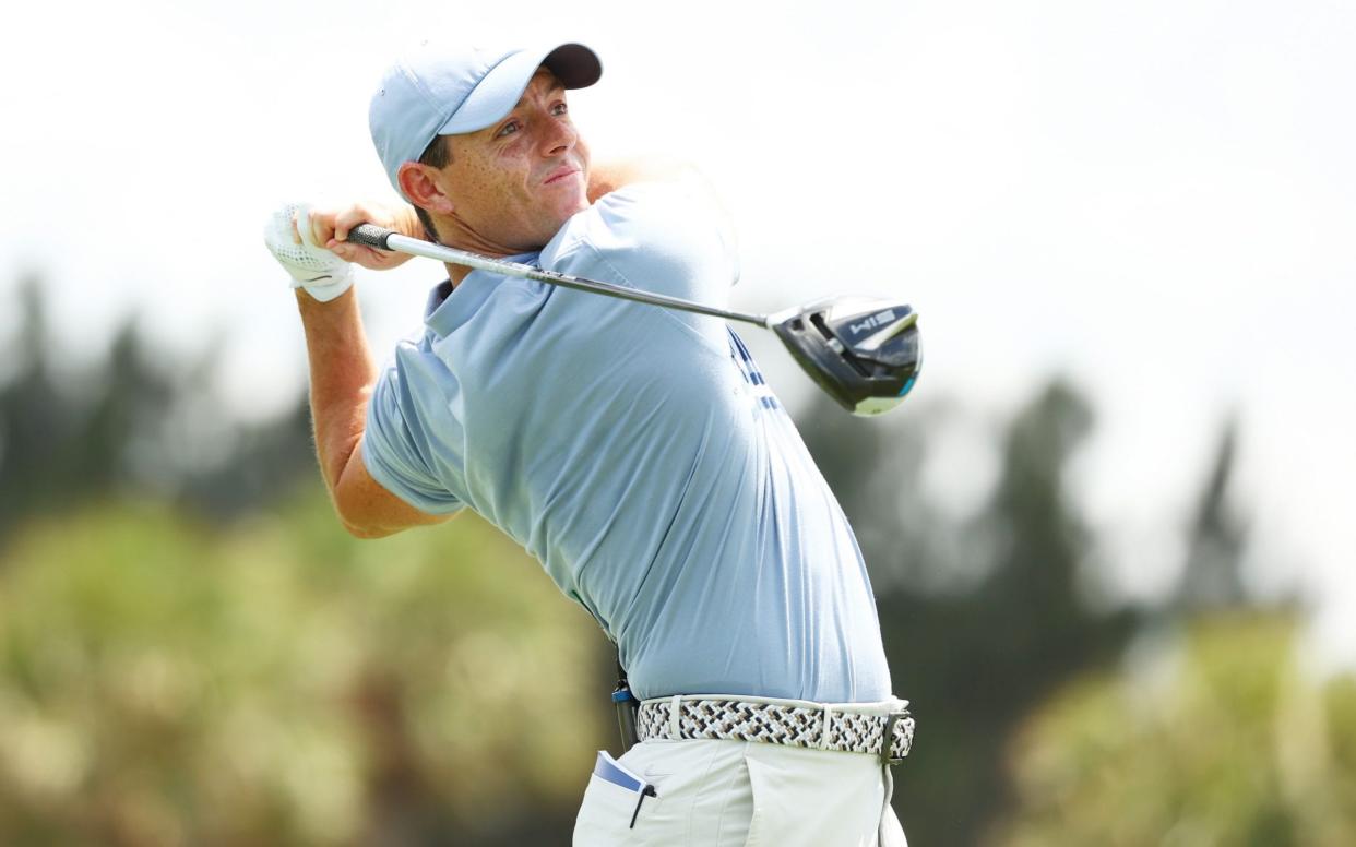 Rory McIlroy of the American Nurses Foundation team plays his shot from the second tee during the TaylorMade Driving Relieve Supported By UnitedHealth Group on May 17, 2020 at Seminole Golf Club in Juno Beach, Florid -  Mike Ehrmann