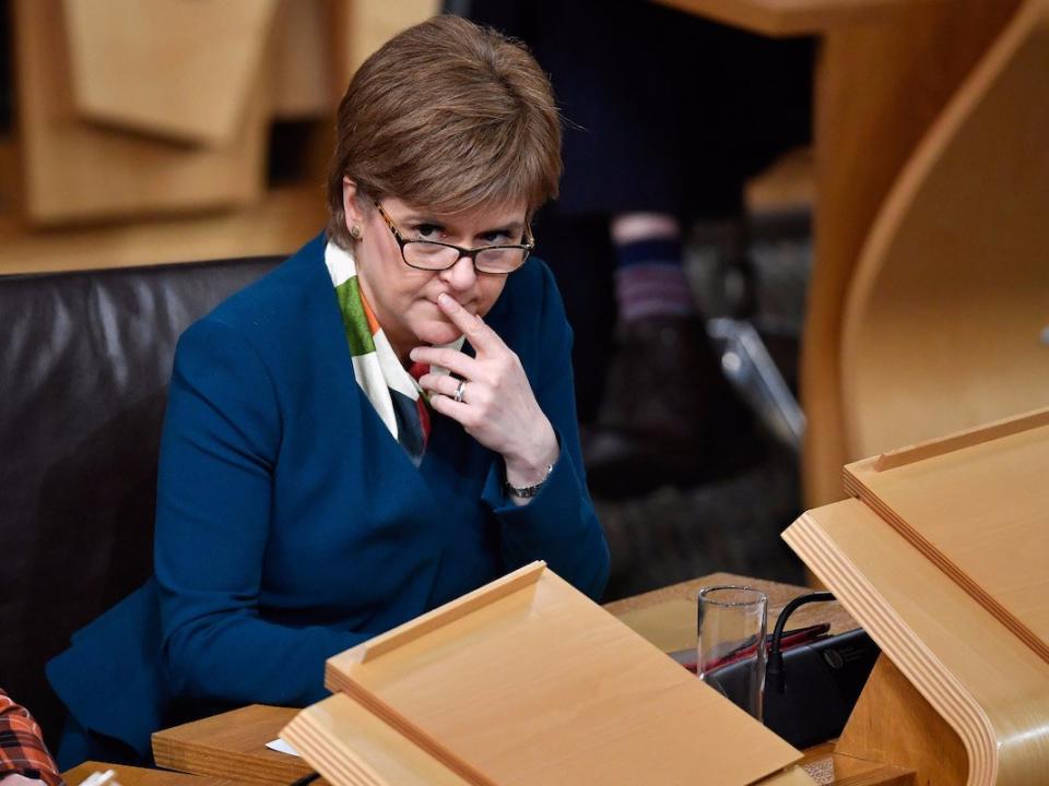 EDINBURGH, SCOTLAND - JANUARY 17: Nicola Sturgeon, First Minister of Scotland, attends the debate to keep Scotland in the European single market at the Scottish Parliament on January 17, 2016 Edinburgh, United Kingdom