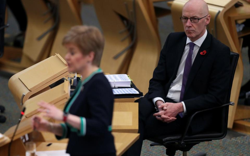 Nicola Sturgeon has delegated responsibility to John Swinney in dealing with the Salmond inquiry - RUSSELL CHEYNE/Reuters