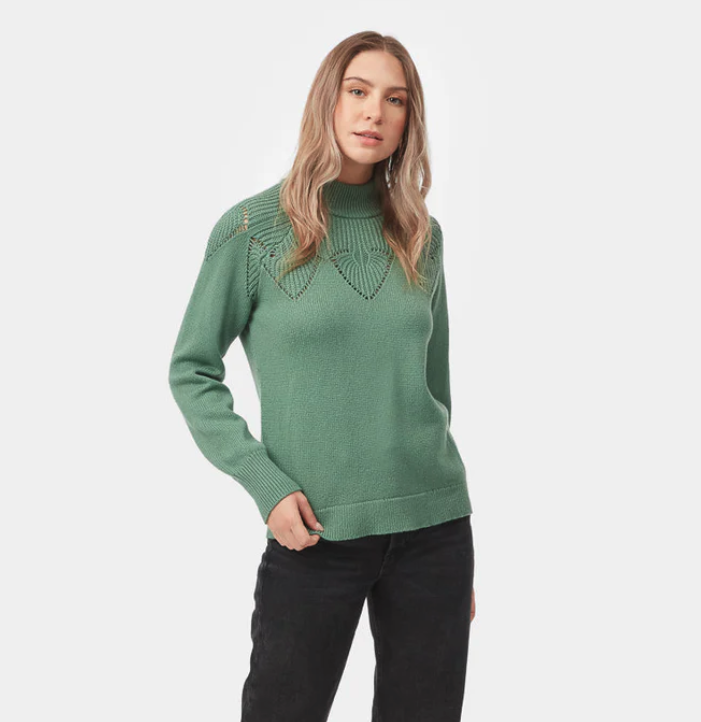 Highline Pointelle Turtleneck Sweater. Image via Tentree.