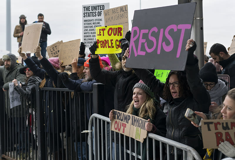 Protests at JFK over travel ban