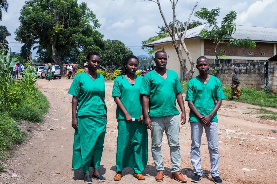 Left to right, Christine Kamikazi, Agnes Ndirubusa, Terence Mpozenzi and Egide Harerimana