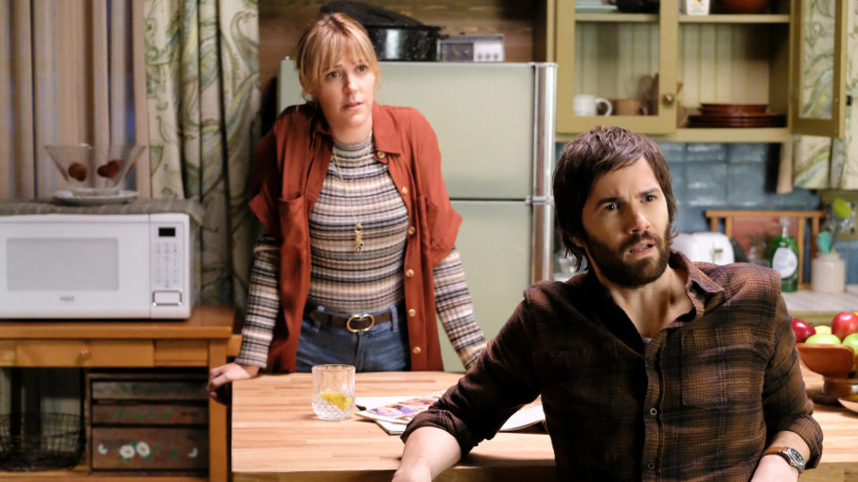 Jim Sturgess and Abby Miller in 'Home Before Dark'. (Credit: Apple)