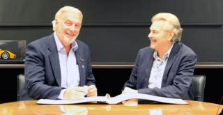 TVR chairman Les Edgar (left) and Gordon Murray