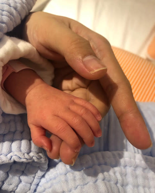 Ariel shares a pic of her baby's tiny hand