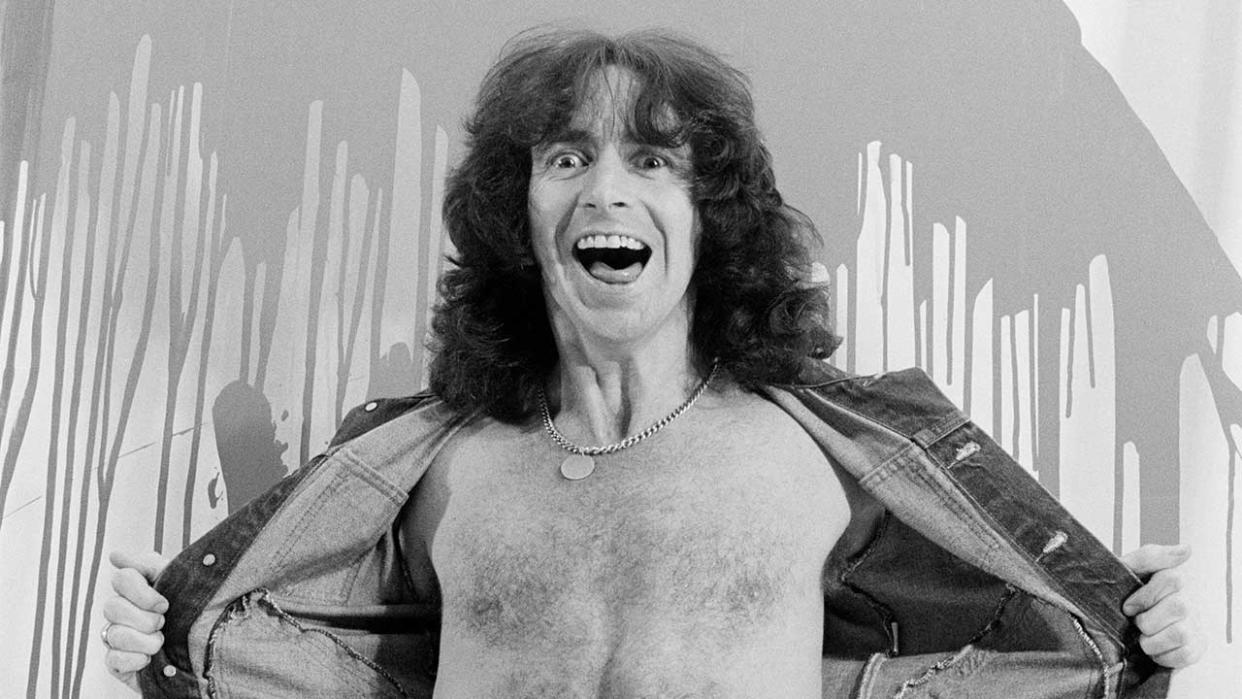  Singer Bon Scott from Australian rock band AC/DC posed in a studio in London in August 1979 