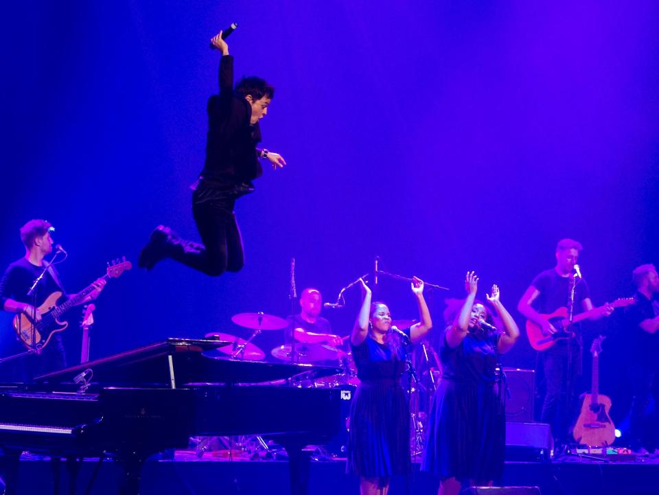 <p>Pianoman: Jamie Cullum performing in Madrid last year</p>Rex Features