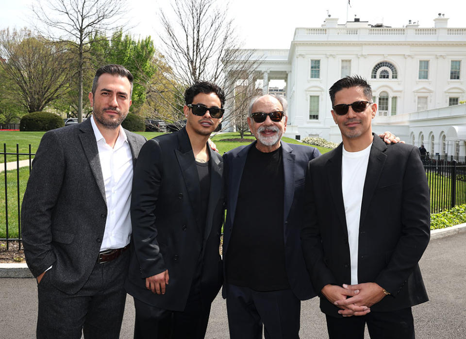 (L-R) Julio Quintana, Julian Works, Cheech Marin and Jay Hernandez attend "The Long Game" Screening & Q+A at White House on April 09, 2024 in Washington, DC.