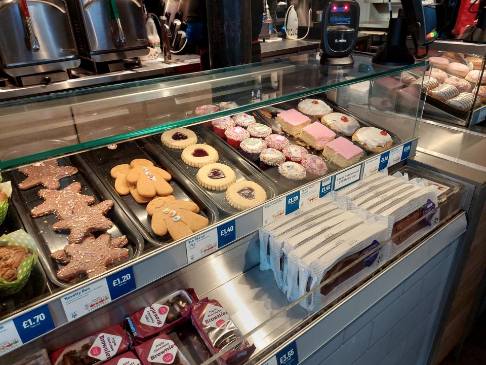 Desserts at a Greggs in London