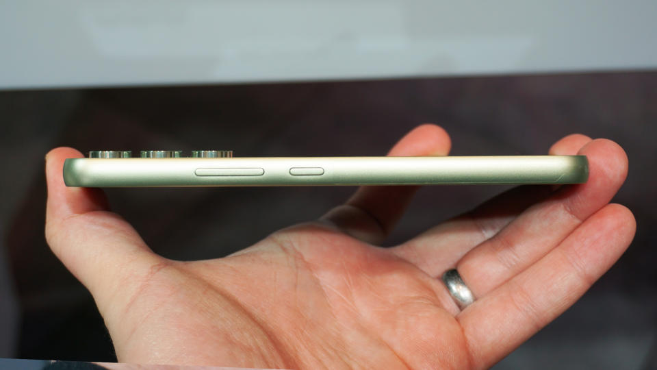 Samsung Galaxy A54 5G hands on Awesome Lime side