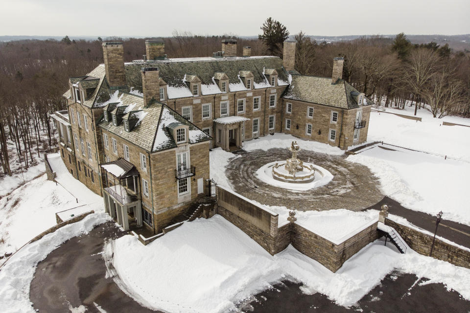 FILE — The Seven Springs, a property owned by former U.S. President Donald Trump, is covered in snow, Feb. 23, 2021, in Mount Kisco, NY. (AP Photo/John Minchillo, File)