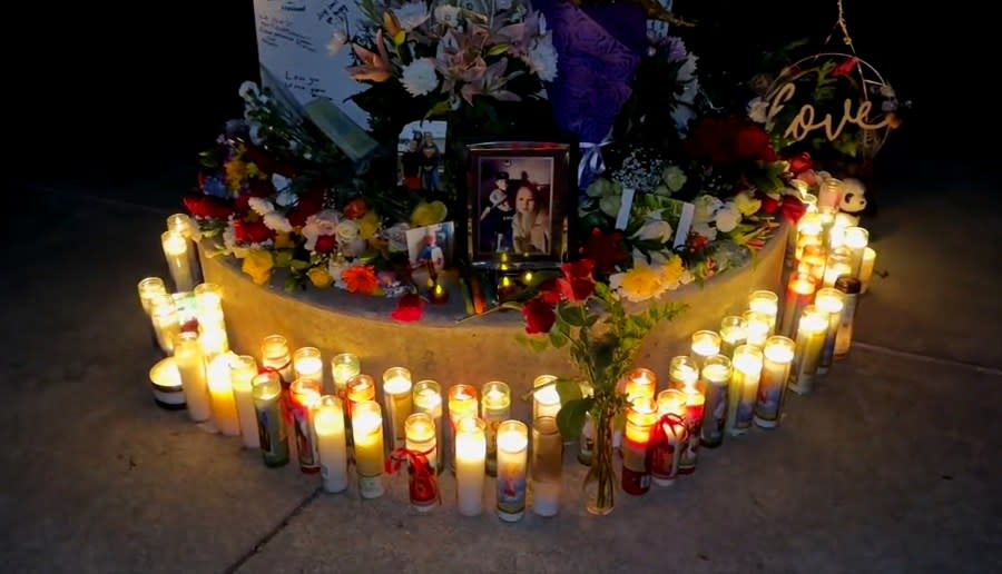 A makeshift memorial for Jayden Jess Pienta, 16, was made at a Santa Rosa high school. (KRON4 image / Will Tran)