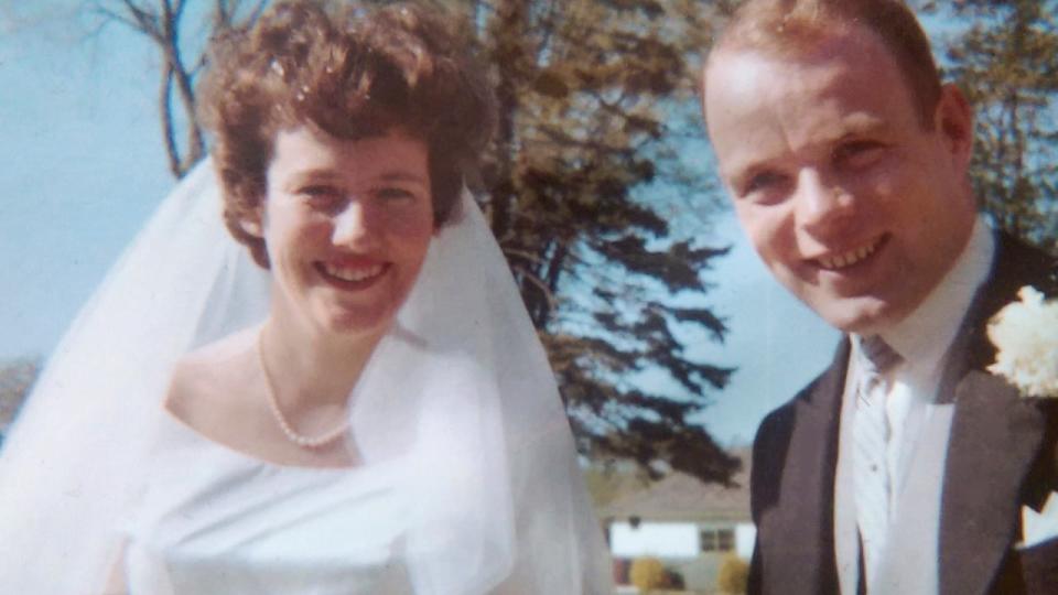 Susan Tice with her husband, Fred Tice, on their wedding day on May 27, 1961. 