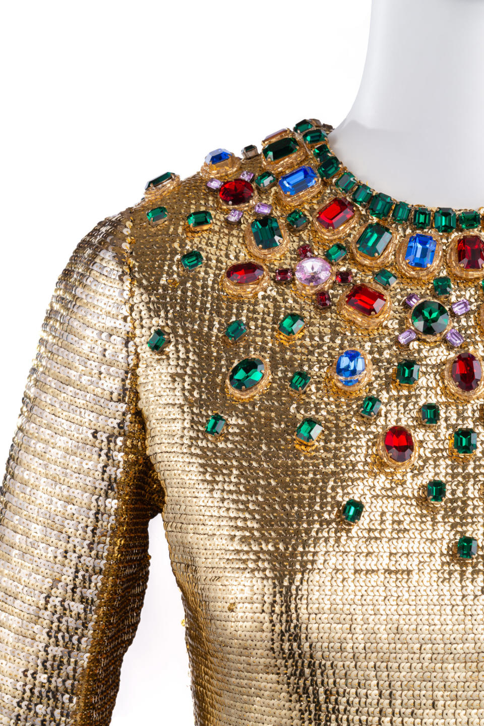 A detail from the long evening dress from the fall-winter 1966 haute couture collection.