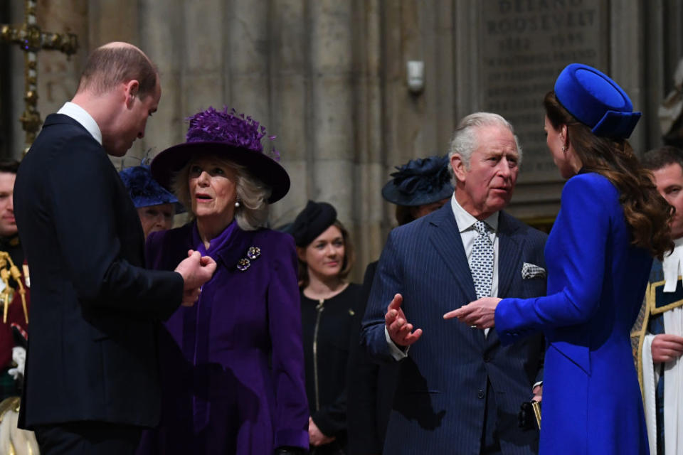 Prince Charles, the Duchess of Cornwall and the Duke and Duchess of Cambridge attend the Commonwealth Day service ceremony at Westminster Abbey yesterday. (Getty Images)