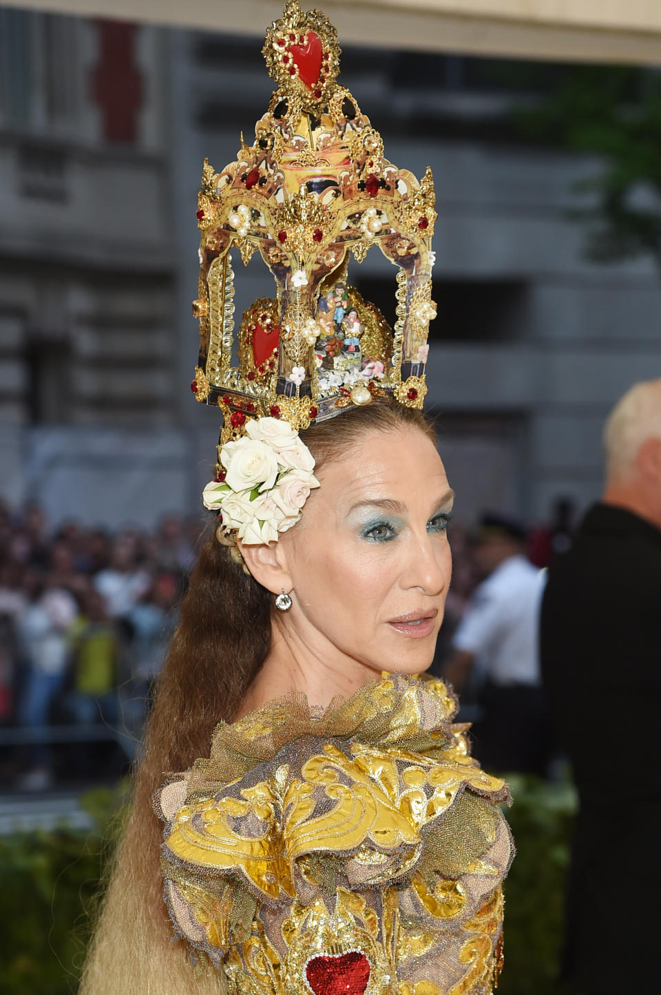 SJP attends the Met Gala wearing Dolce and Gabbana from head to toe. Source: Getty