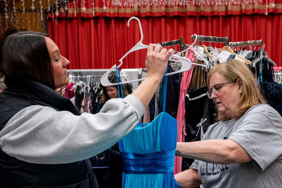 Grace's Closet is an outreach program at Grace Episcopal Church in Rutherford that collects gently used prom dresses for area high school students in need. Allison Cappello and Susan Muller sort and organize donated items on Thursday, Feb. 24, 2023. 