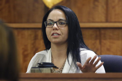 Kasey Arma testifies in the murder trial of Aaron Hernandez. (AP)