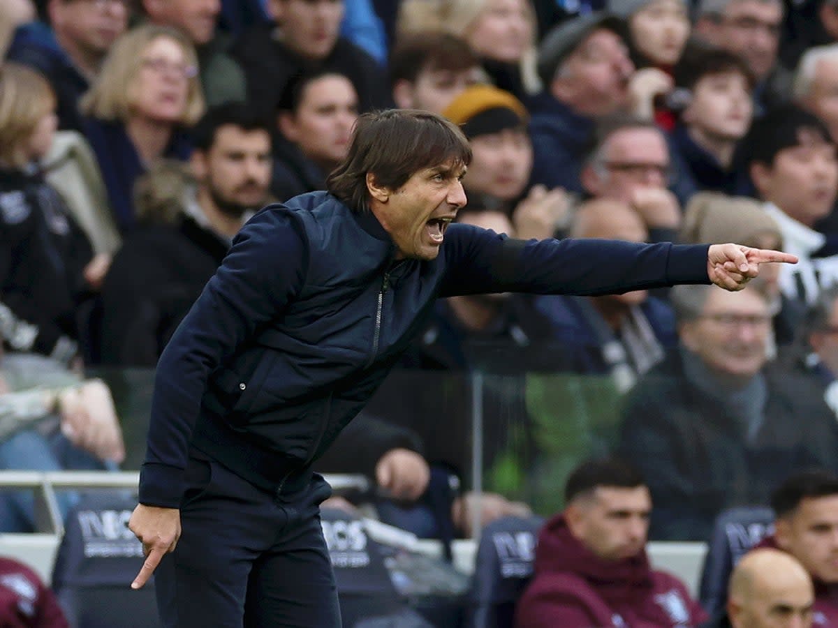 Antonio Conte during Tottenham’s loss to Aston Villa  (Getty Images)