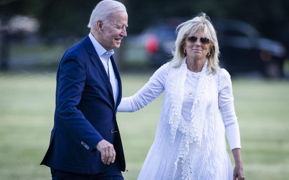 President Biden and wife Jill arrive at the White House after returning from a break at Camp David - EPA