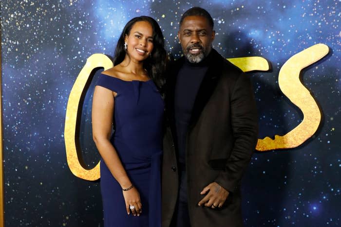 Sabrina Dhowre and Idris Elba attend the world premiere of "Cats" at Alice Tully Hall, Lincoln Center on December 16, 2019 in New York City